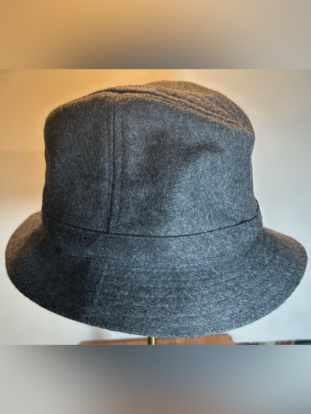 Vintage McGregor Men's Dark Gray Wool Bucket Hat - Size Small